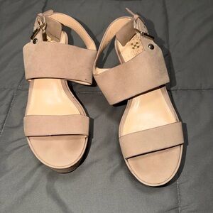 Vince Camuto Beige Strappy Sandals